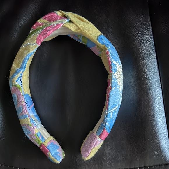 Autumn Adeigbo Yellow Brokade Knotted Headband - Picture 6 of 14